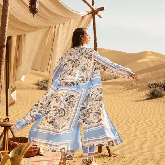 SHEIN Blue and White Sleeveless Sundress Resort Wear Maxi brand new - Picture 6 of 9